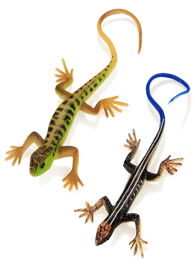 NAKIMO Plastic Lizard Toys Lizard Figurine Realistic Fake Lizards Artificial Model Reptile Toy for Cake Decoration Prank Props Educational Toys (Set - A) - Image 1